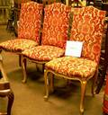 Set of Five Louis XV Style Upholstered Carved Beechwood Side Chairs