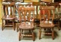 Set of Six Stained Maple and Ash Side Chairs