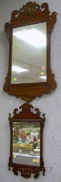 Two Chippendalestyle Mahogany and Mahogany Veneer Mirrors