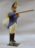 Folk Carved and Painted Wood and Tin Soldier Whirligig