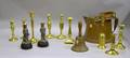 Group of Brass and Metal Candlesticks Hearth and Other Articles