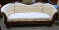 Late Empire Upholstered Carved Mahogany and Mahogany Veneer Sofa