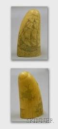 Scrimshaw Decorated Whales Tooth