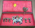 Cased Asian Enamel Ceremonial Jewelry Suite