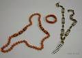 Agate Bracelet and Onyx and Jasper Beaded Necklace and an Art Deco Glass Bead Necklace