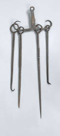 Wrought iron skewer set 19th c
