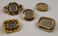 Five Victorian Enamel Decorated Memorial Brooches