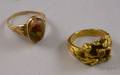 14kt Gold figural Ring and a Gold and Matrix Opal Ring