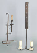 Wrought iron table mounted adjustable candleholder late 18th c