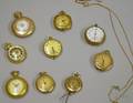 Nine Americand and European Ladies Goldfilled Pocket and Pendant Watches