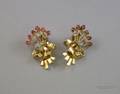 14kt Rose Gold Diamond and Ruby Retro Earclips