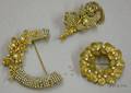 Three Miriam Haskell Pearl and Goldtone Brooches 1950s