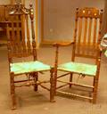 Two Bannisterback Chairs with Woven Rush Seats
