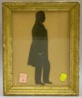 Giltwood Framed Pencildetailed Cutpaper Silhouette of a Gentleman