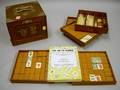 Hardwood Cased Ivory and Bamboo MahJongg Set
