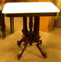 Eastlaketype White Marbletop Walnut Occasional Table
