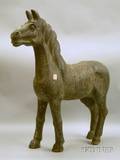 Blackpainted Carved Wooden Horse Figure