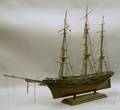 Carved and Painted Wood Threemasted Sailing Ship Model