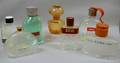 Seven Large Designer Perfume Retailers Counter Advertising Glass Display Bottles