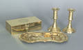English brass snuffer and tray 19th c