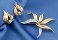 18kt Gold Platinum and Diamond Spray Brooch France