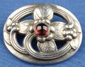 Sterling Silver and Garnet Brooch Georg Jensen