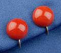 Coral Button Earclips