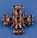 Antique Garnet Maltese Cross PendantBrooch