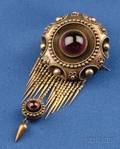 Victorian 14kt Gold and Garnet Brooch