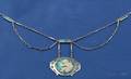 Arts  Crafts Silver and Enamel Pendant Necklace
