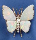Opal and Gemset Butterfly Brooch