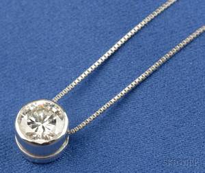 Platinum and Diamond Pendant Necklace
