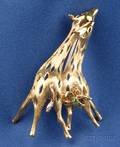 14kt Gold Giraffe Brooch F  F Felger