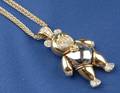 18kt Bicolor Gold and Diamond Teddy Pendant Necklace