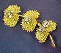 18kt Gold and Diamond Flower Brooch France