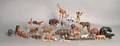 Group of composition and wood animal figures