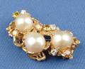 18kt Gold Cultured Pearl Colored Diamond and Diamond Brooch Arthur King