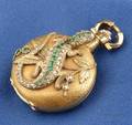 Antique 18kt Gold and Gemset Pendant Watch Le Coultre