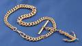 Antique 14kt Gold Watch Chain and Anchor Fob