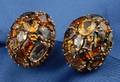 Multicolor Tourmaline and Citrine Dome Earclips Marilyn Cooperman