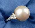 Art Deco Platinum Pearl and Diamond Ring