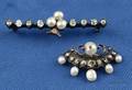 Two Antique Pearl and Diamond Pins