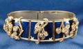 Antique 18kt Gold Enamel and Diamond Bracelet