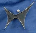 Artist Designed Sterling Silver and Cultured Pearl Brooch Ed Wiener
