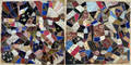 Two crazy quilt fragments