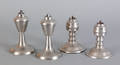 Two pairs of pewter sparking lamps mid 19th c