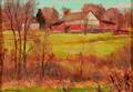 Bernard Corey American 19142000 Barn in Autumn