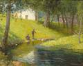 Francis Edgar Gates American 18631953 Fishing on the River Bank