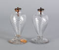 Pair of blown colorless glass sparking lamps 19th c