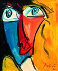 Peter Robert Keil German b 1942 Blue and Orange Face